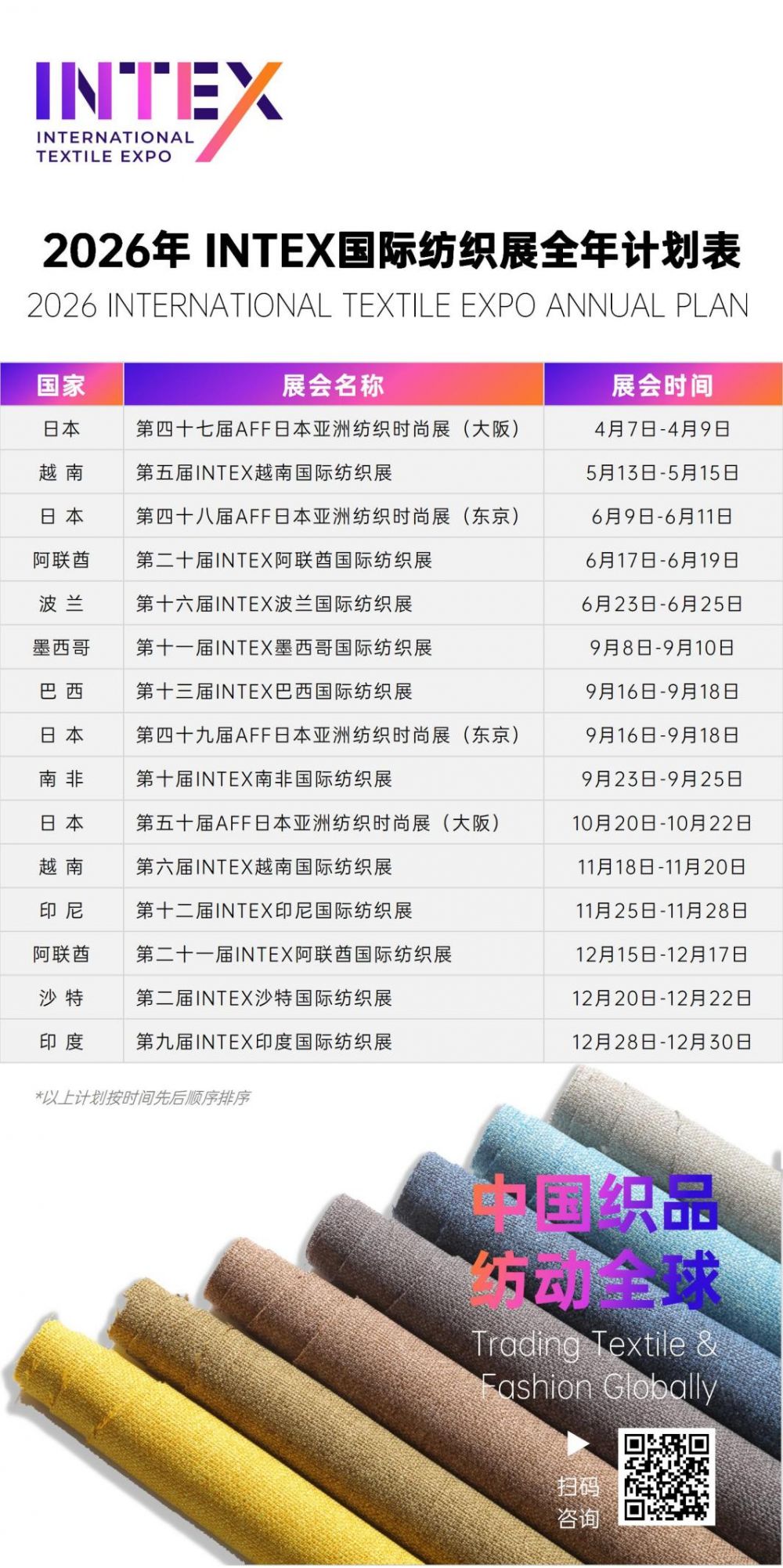 链接全球,赋能出海|INTEX国际纺织展发布2026年国际办展蓝图